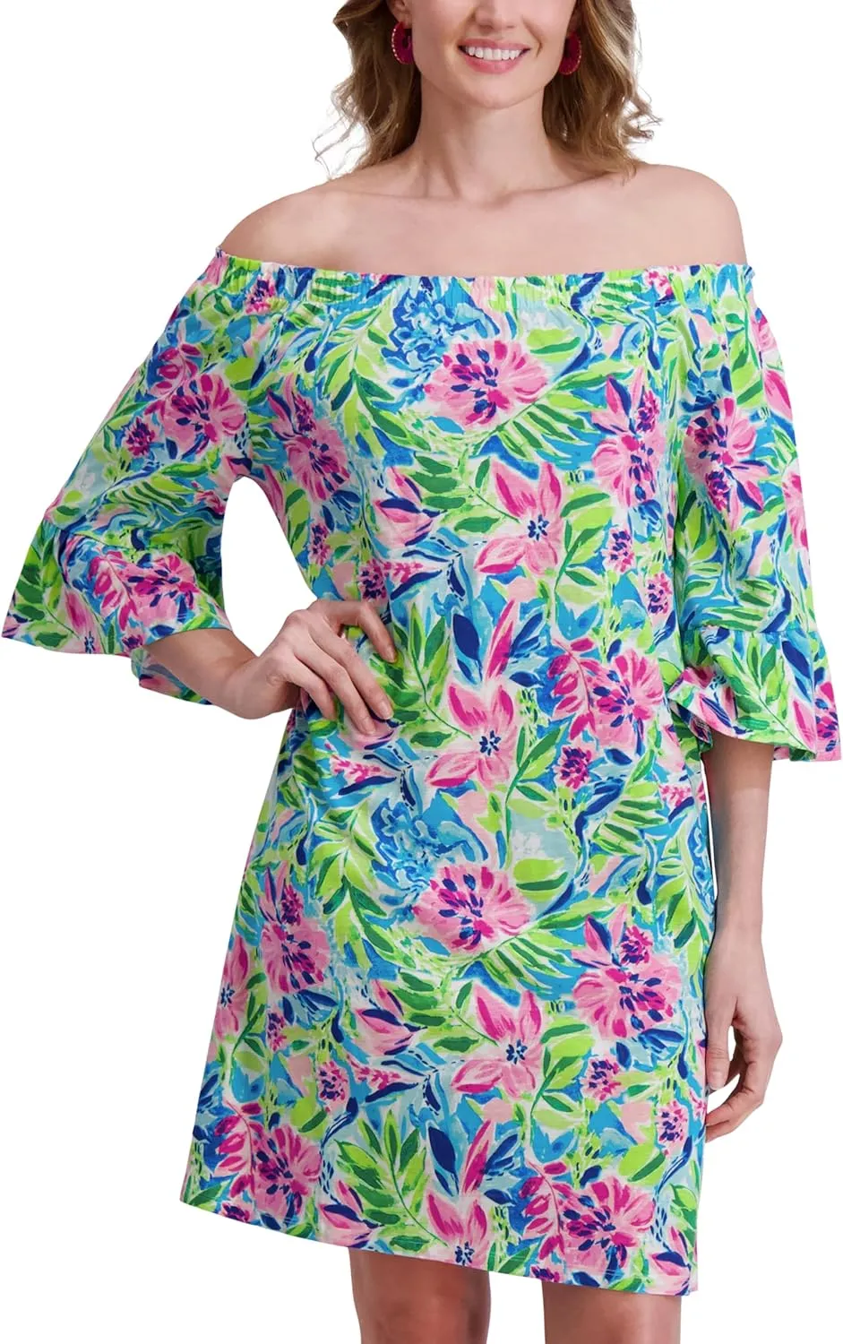 Stella Parker Women's UPF Summer Casual Travel Outfit, Resort Wear Sundress, Cover-up, Vacation Dress