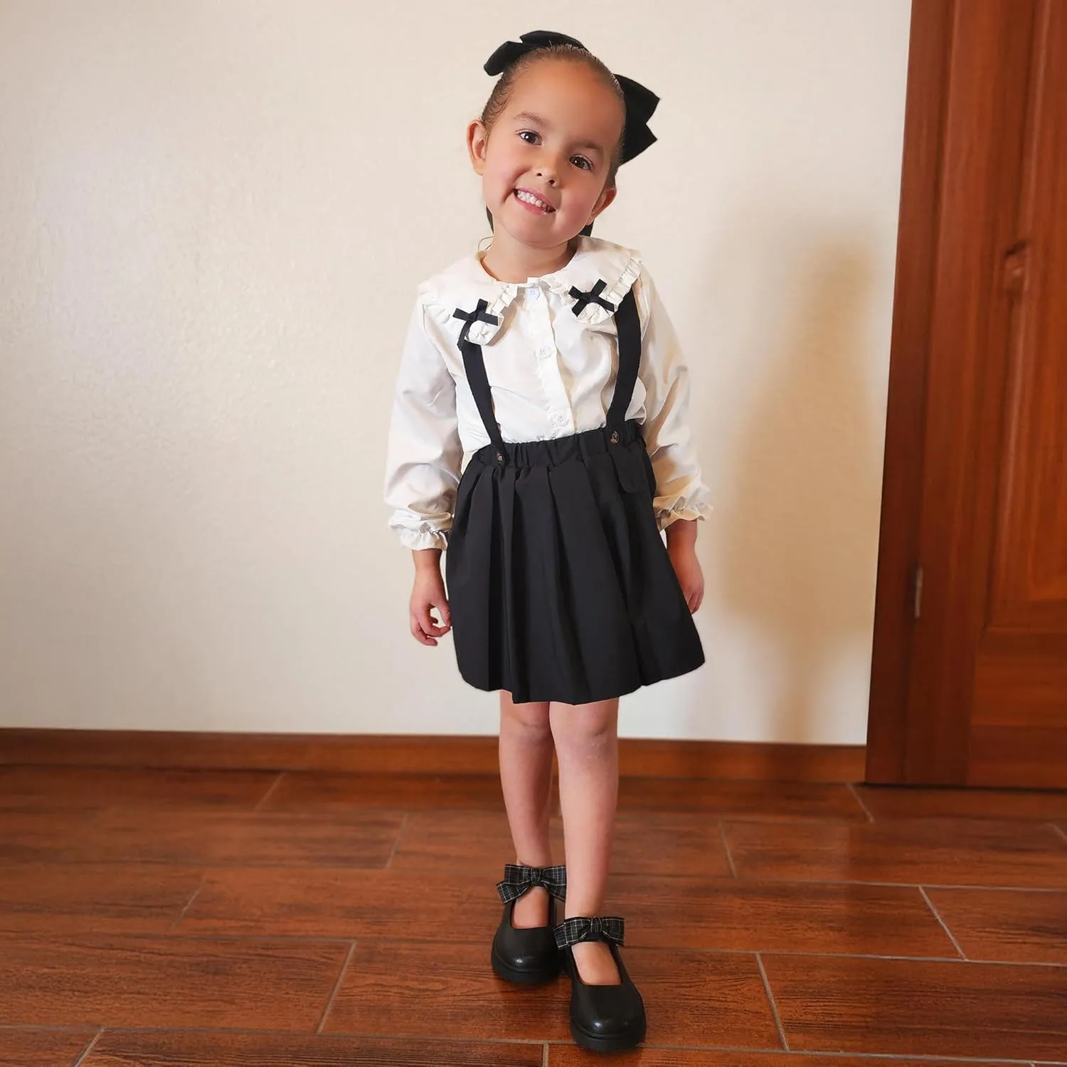 Stelle School Shoes for Girls Mary Jane Uniform Dress Shoes Detachable Bow Chunky Ballerina Wedding (Little/Big Kids)
