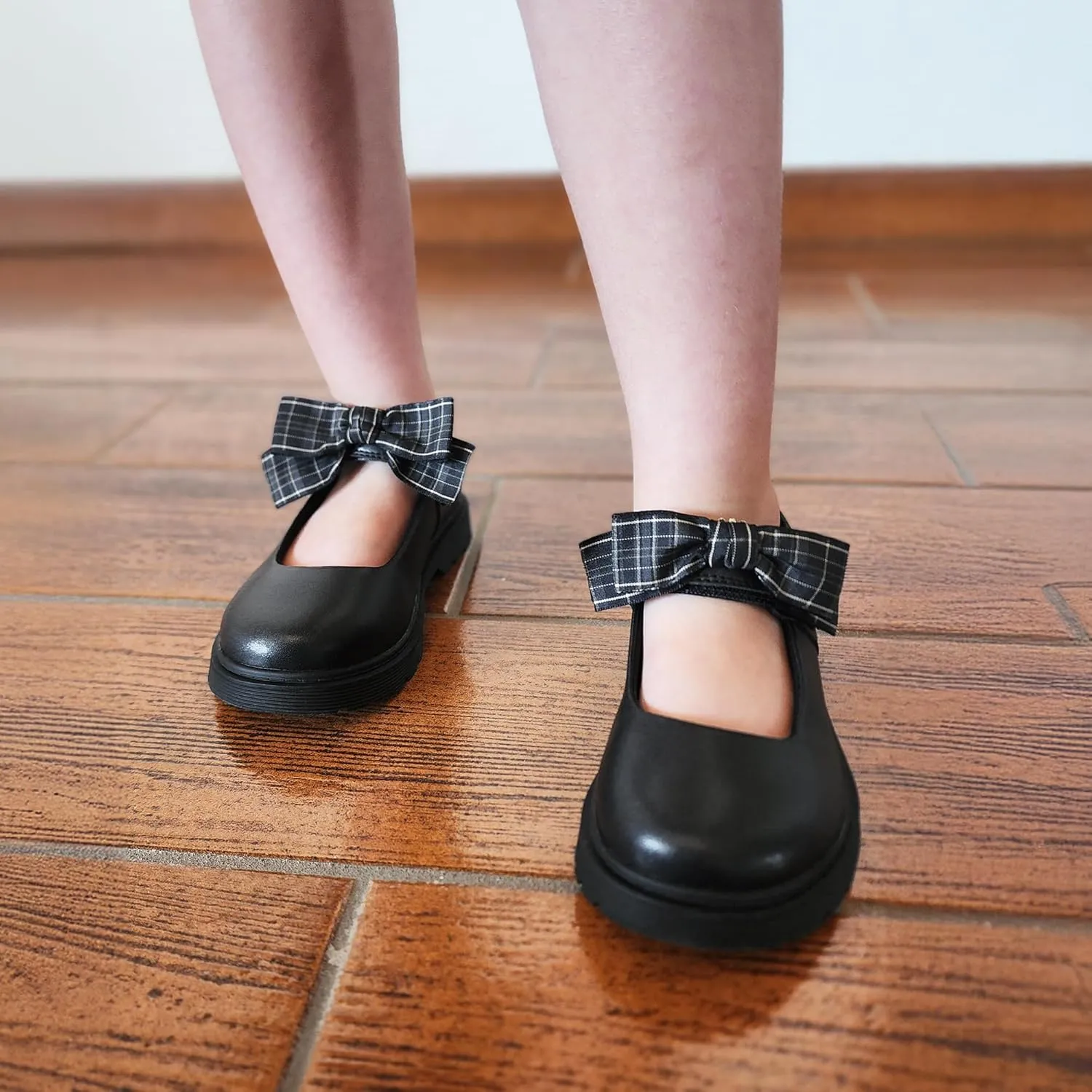 Stelle School Shoes for Girls Mary Jane Uniform Dress Shoes Detachable Bow Chunky Ballerina Wedding (Little/Big Kids)