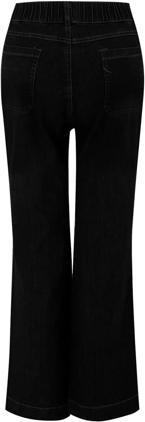 Stylish Wide-Leg Jeans for Women High-Waisted Formal Occasion Flattering Casual Pants Slimming Leisure Trendy Trouser