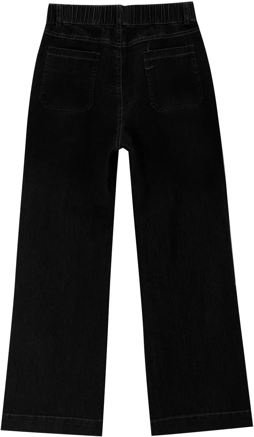 Stylish Wide-Leg Jeans for Women High-Waisted Formal Occasion Flattering Casual Pants Slimming Leisure Trendy Trouser