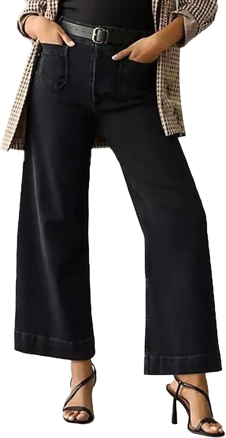 Stylish Wide-Leg Jeans for Women High-Waisted Formal Occasion Flattering Casual Pants Slimming Leisure Trendy Trouser