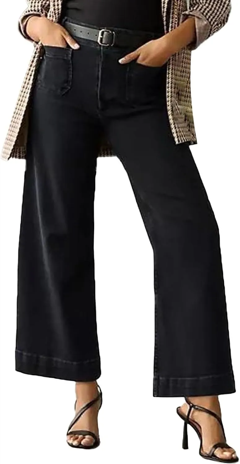Stylish Wide-Leg Jeans for Women High-Waisted Formal Occasion Flattering Casual Pants Slimming Leisure Trendy Trouser