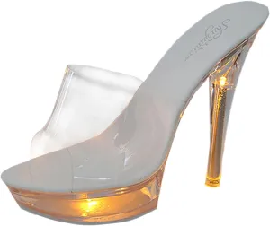 SuanlaTDS Women's High Heels Sandals 2025 Summer Dressy Open Toe Clear Stiletto Heel Platform Wedding Party Slip-on Slide Mules Elegant Beach Shoes Sexy Outdoor Slides Slippers Sandal
