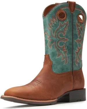 SUREWAY Western Boots For Men - Mens Square Toe Cowboy Boot,Oil/Slip Resistant,Durable Fashionable Classic Pull on 10 Inch Boots Mid Calf Wellington Boots
