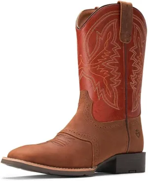 SUREWAY Western Boots For Men - Mens Square Toe Cowboy Boot,Oil/Slip Resistant,Durable Fashionable Classic Pull on 10 Inch Wellington Boots - Soft Toe Work Boots