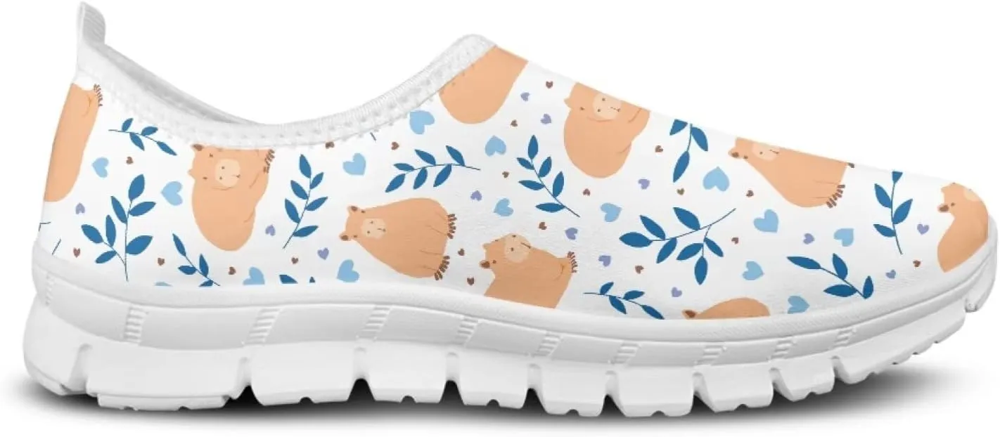 SYtrade Women's Fashion Floral Art Sneaker Flat Canvas Slip-On Ladies Travel Shoes