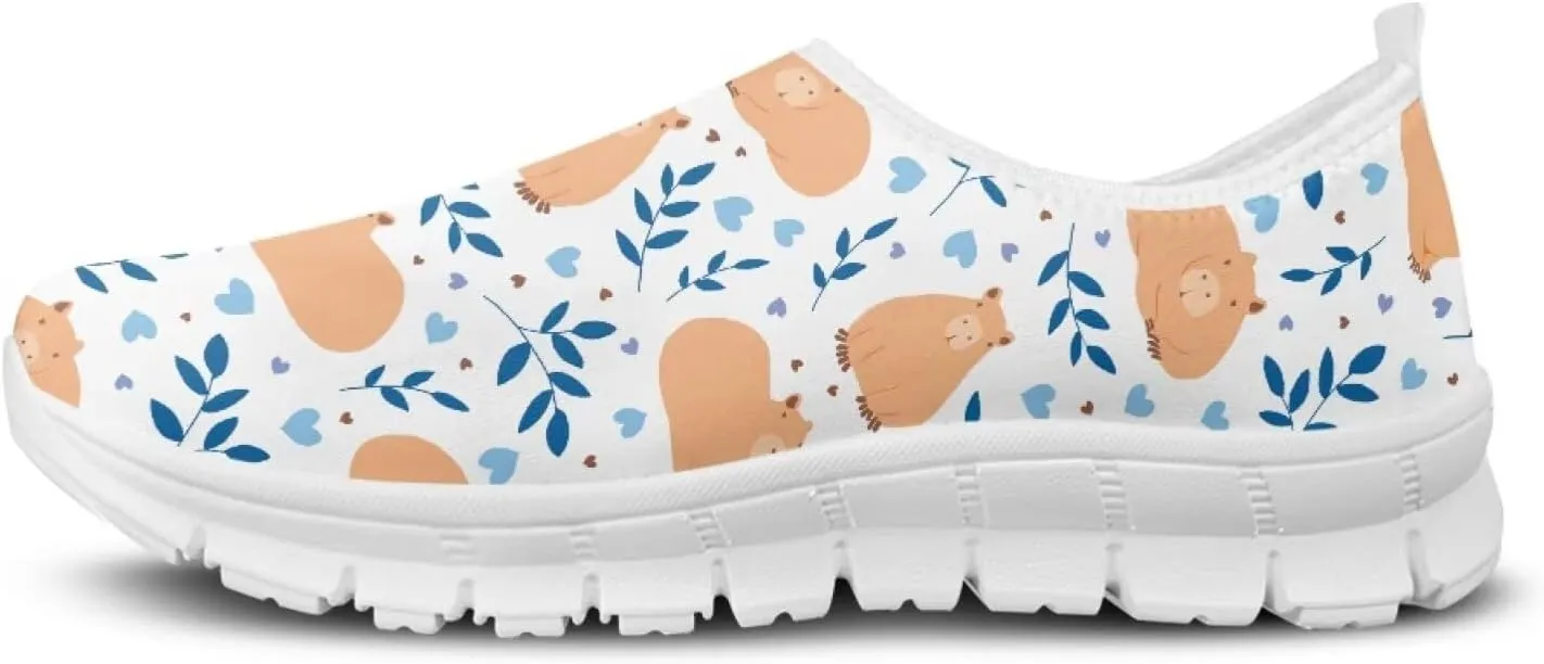 SYtrade Women's Fashion Floral Art Sneaker Flat Canvas Slip-On Ladies Travel Shoes