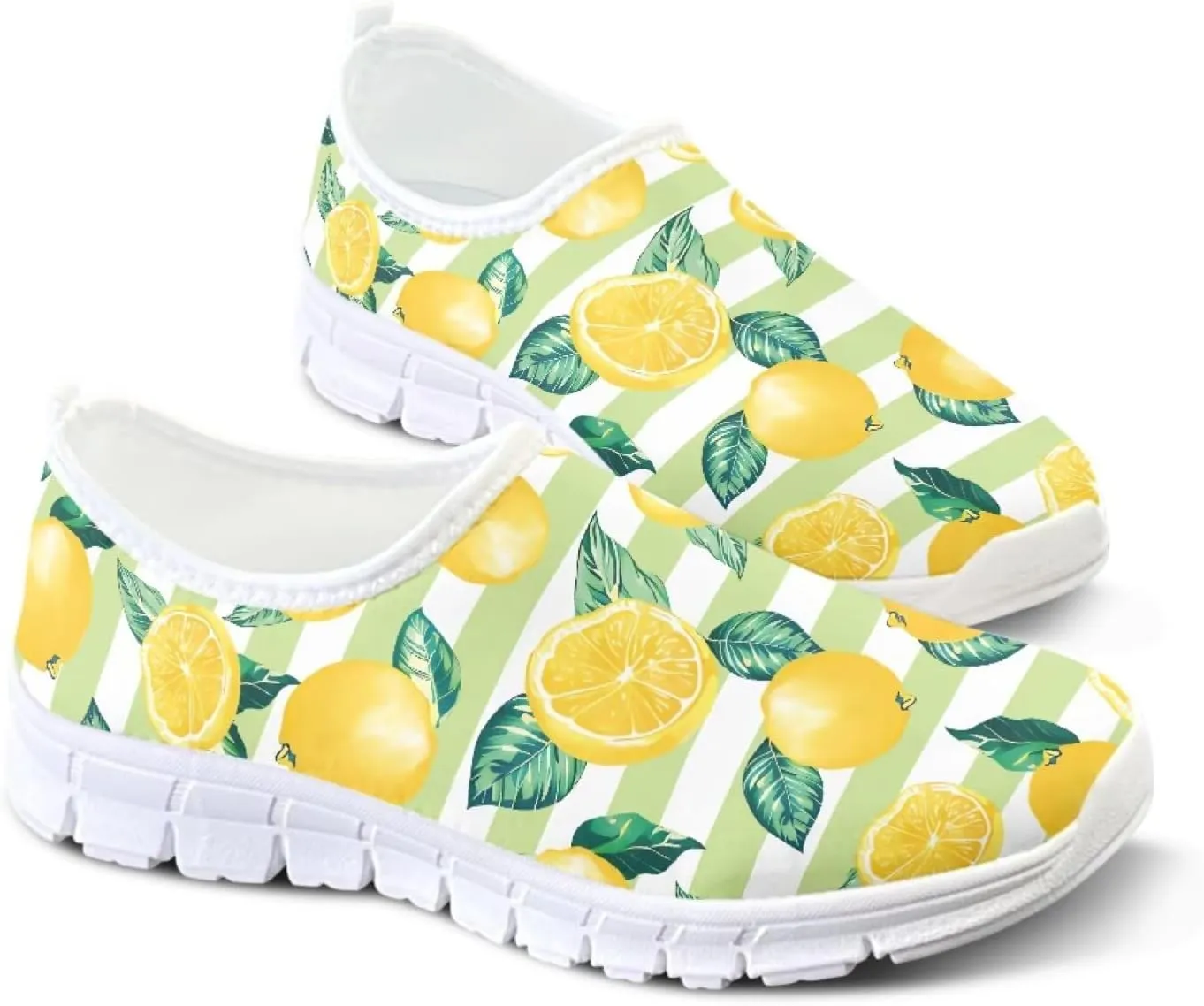 SYtrade Womens Walking Shoes Slip On Canvas Casual Loafers White Sole
