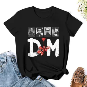 T Shirt Depeche Music Mode Fashion Womens Short Sleeve Tops Summer O-Neck Tee Black