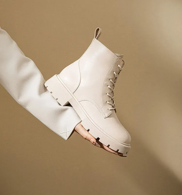 Thick-Soled British Style Short Boots