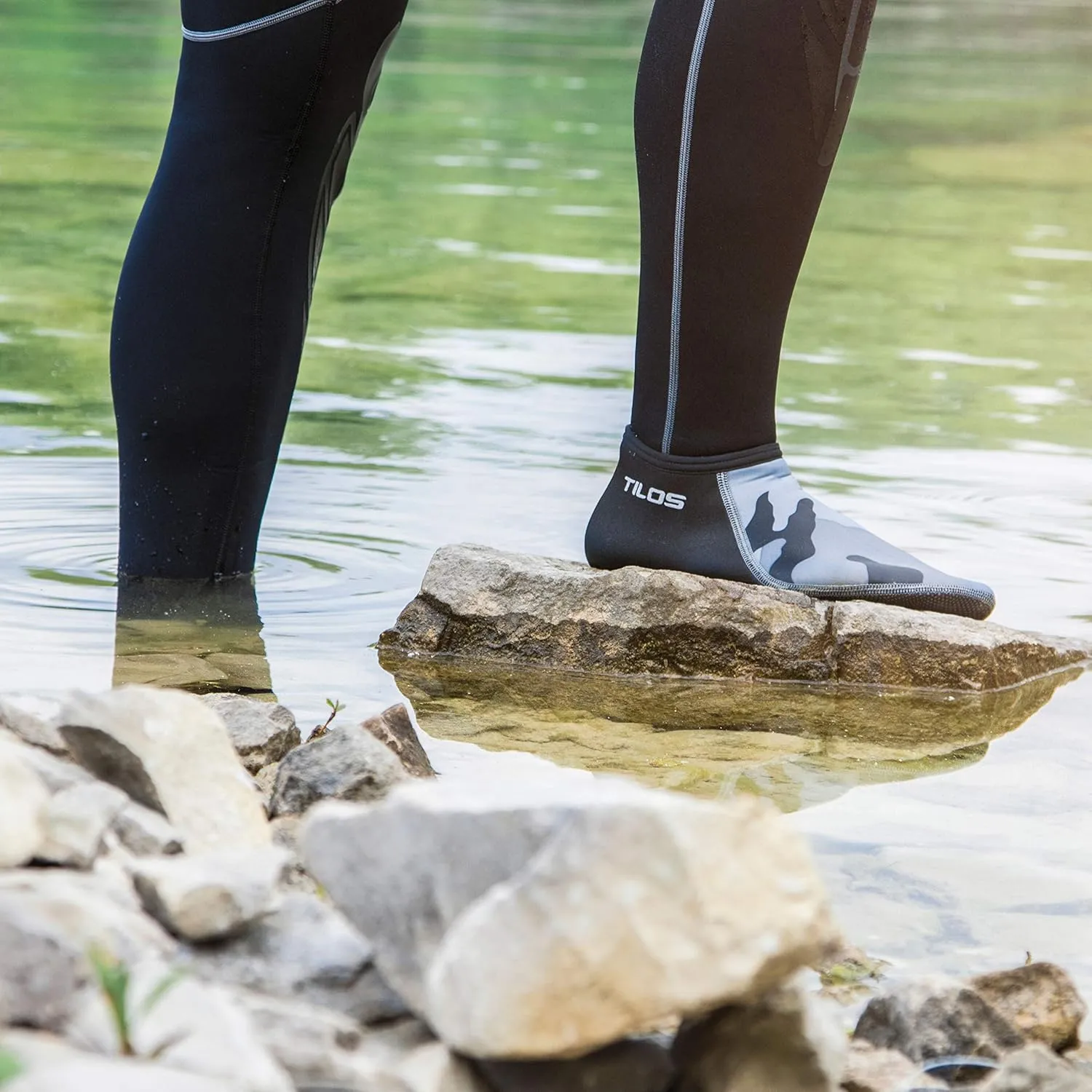 Tilos 3mm Ankle Neoprene Socks - Hypoallergenic, Non-Slip, Durable Water Socks for Diving, Snorkeling, Water Aerobics & More