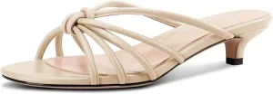 TNYNFBEB Womens Sandals Mules Low Kitten Heel Open Toe Shoes Slip-on Slingback Prom Party Dress Summer 1.4 Inches Heels