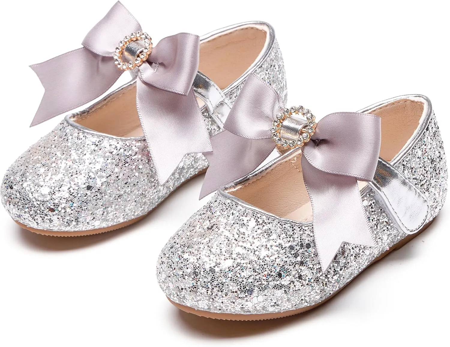 Toddler Flower Girl Dress Shoes - Little Girl Mary Janes Flats Wedding
