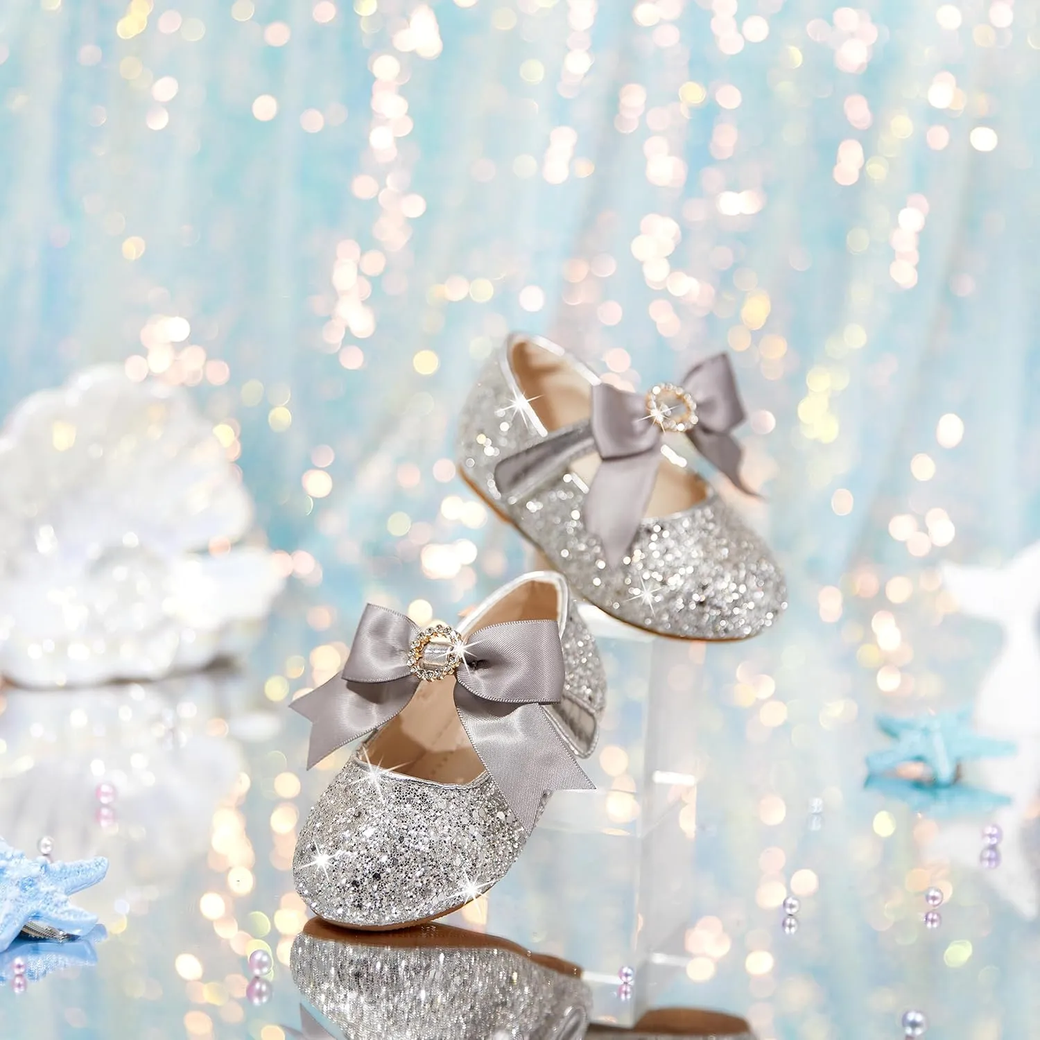 Toddler Flower Girl Dress Shoes - Little Girl Mary Janes Flats Wedding