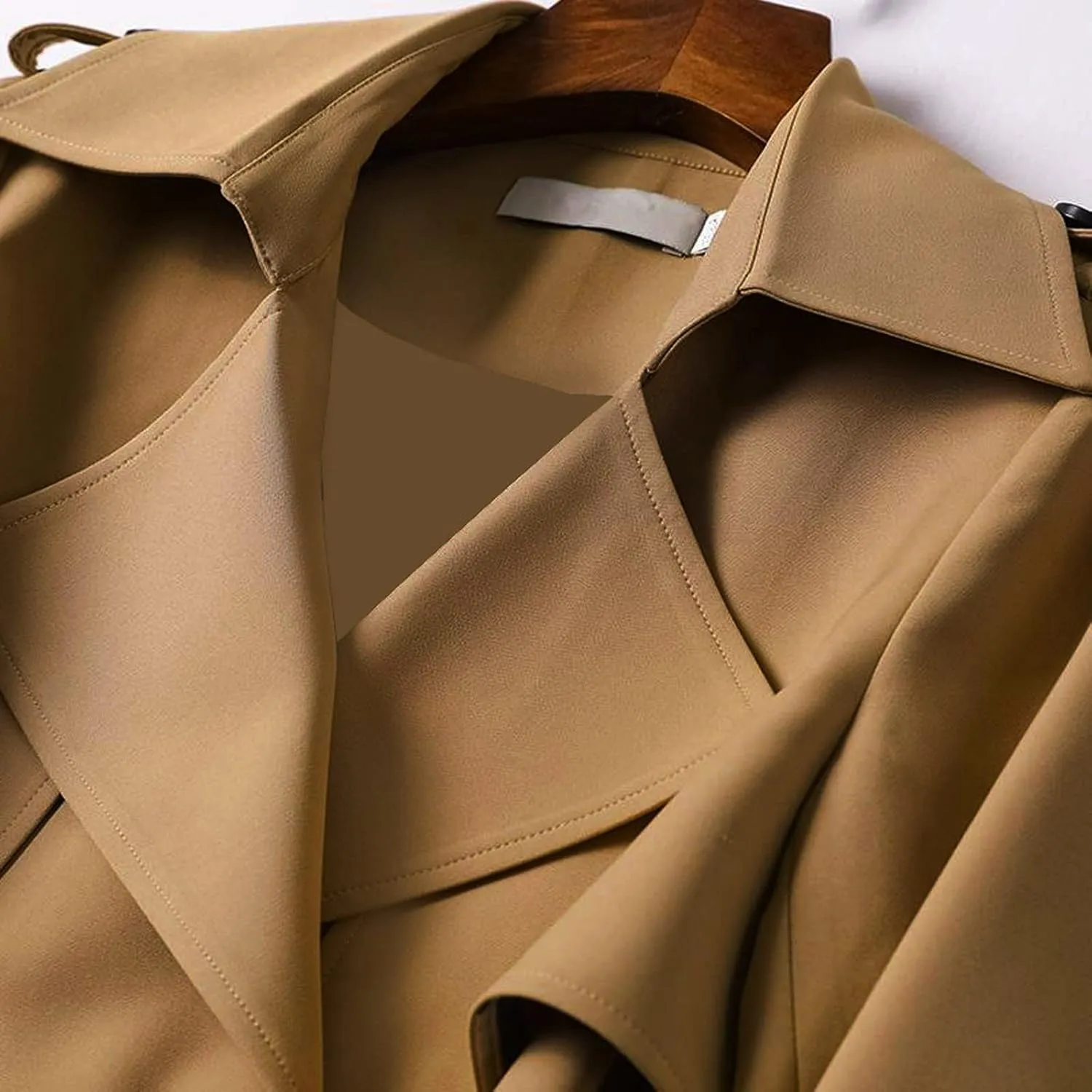 Trench Coats for Women Double Breasted Classic Lapel Casual Jackets Plus Size Belted Elegant Y2K Fall Winter Overcoat