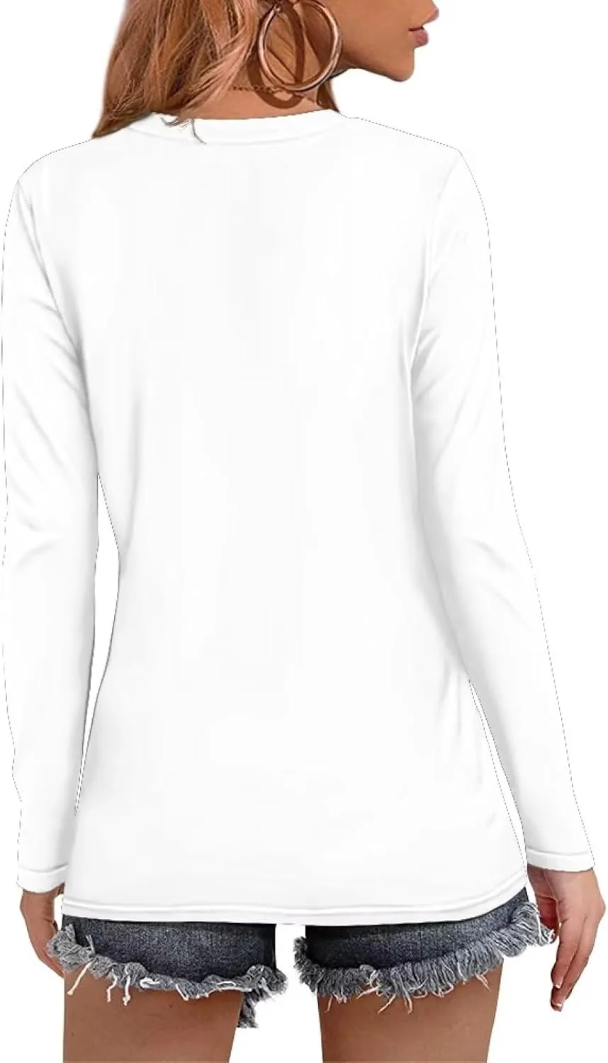 Uasibuni Women's Loose Comfy Casual Long Sleeve T-Shirts Plain T-Shirt Women Gift