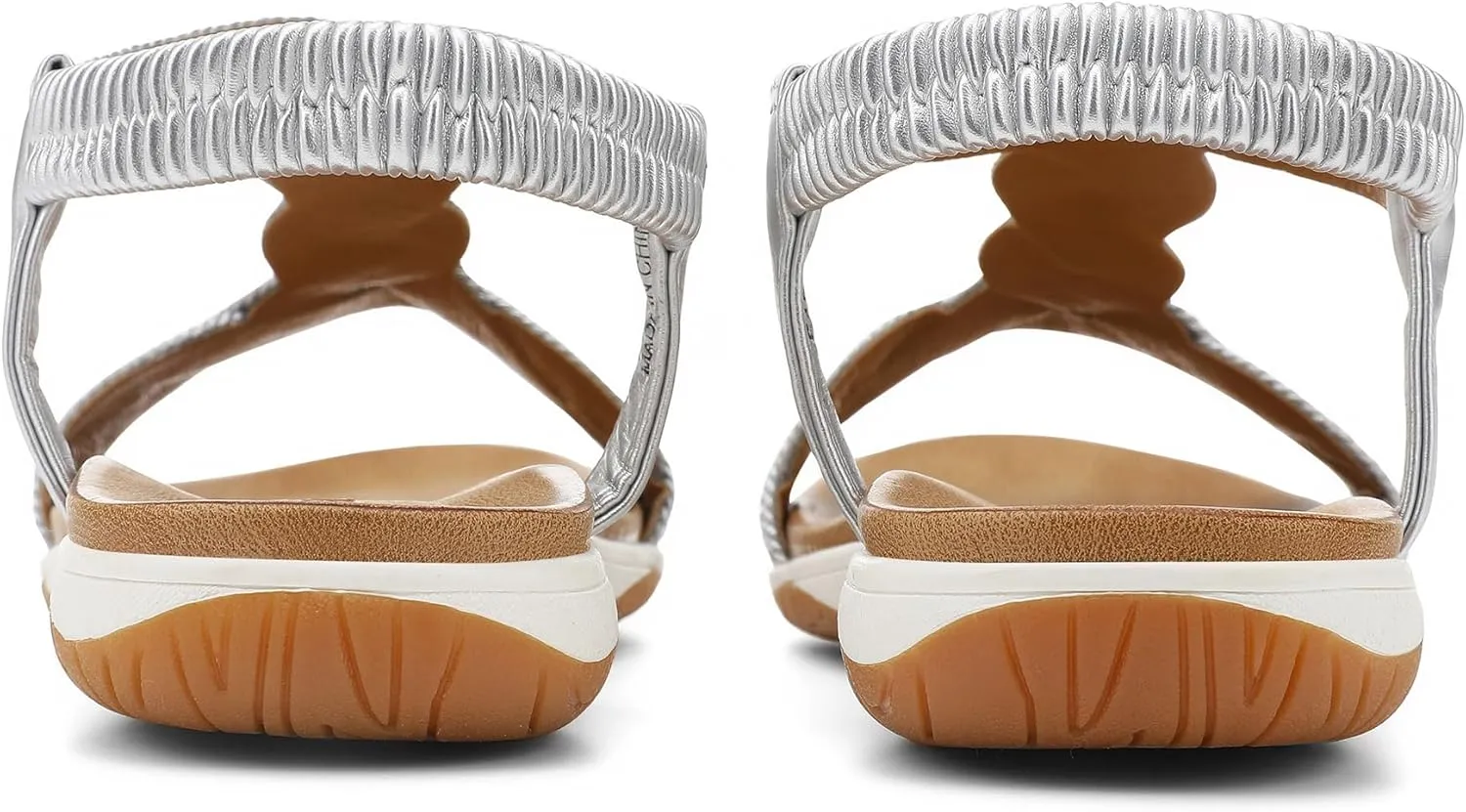 UBFEN Flat Sandals For Women Dressy Walking Comfortable Sandal With Rhinestone Braid Elastic Strap Summer Vacation
