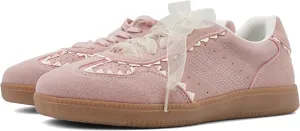 UBWDU Lace Fashion Ballet Sneakers for Women 2025 – Trendy Cute Crochet Ribbon Lace-Up Casual Spring Shoes