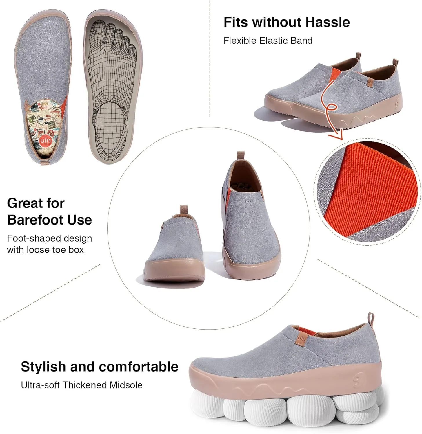 UIN Men's Fashion Sneakers Walking Art Travel Shoes Toledo Ⅸ