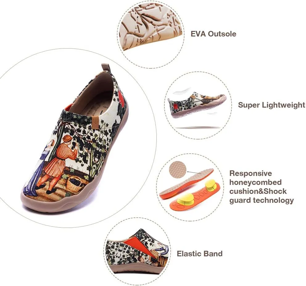 UIN Women's Art Travel Slip-On Shoes Casual Lightweight Breathable Flats Comfortable Loafers
