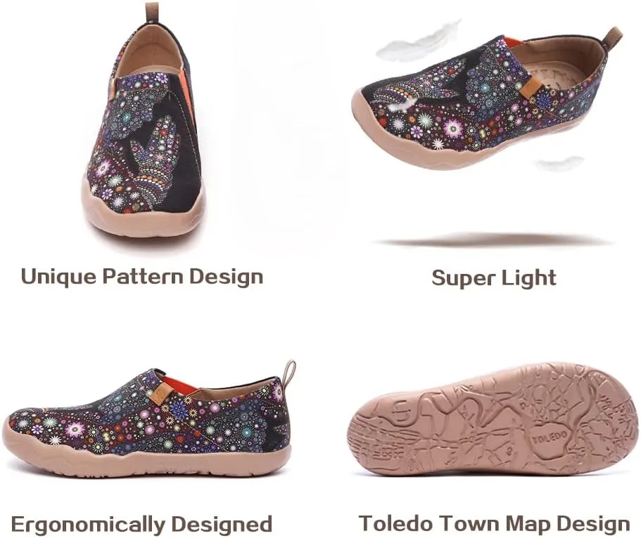 UIN Women's Art Travel Slip-On Shoes Casual Lightweight Breathable Flats Comfortable Loafers