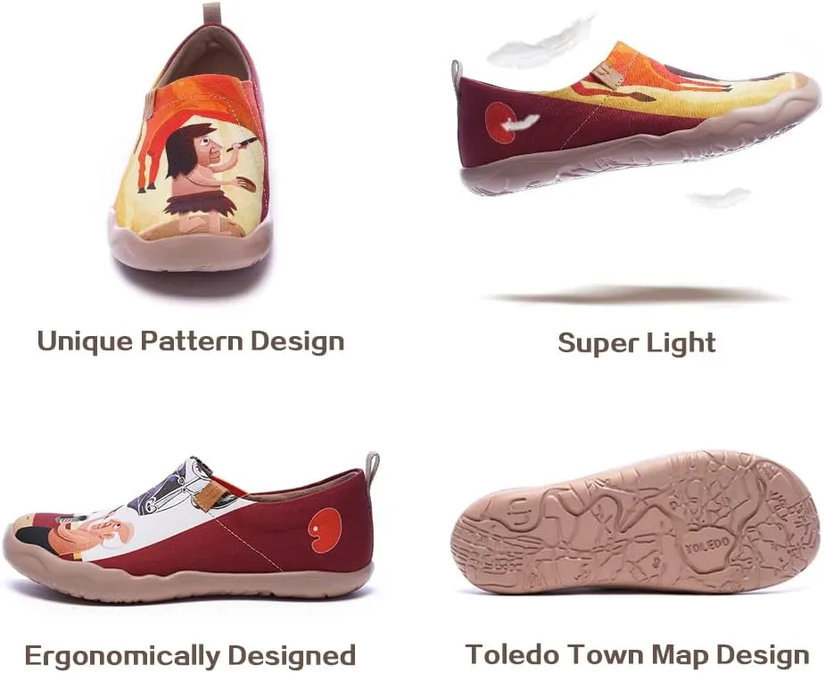 UIN Women's Artistic Slip-On Shoes Vibrant Floral Casual Loafers Lightweight Comfortable Travel Footwear