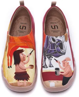 UIN Women's Artistic Slip-On Shoes Vibrant Floral Casual Loafers Lightweight Comfortable Travel Footwear
