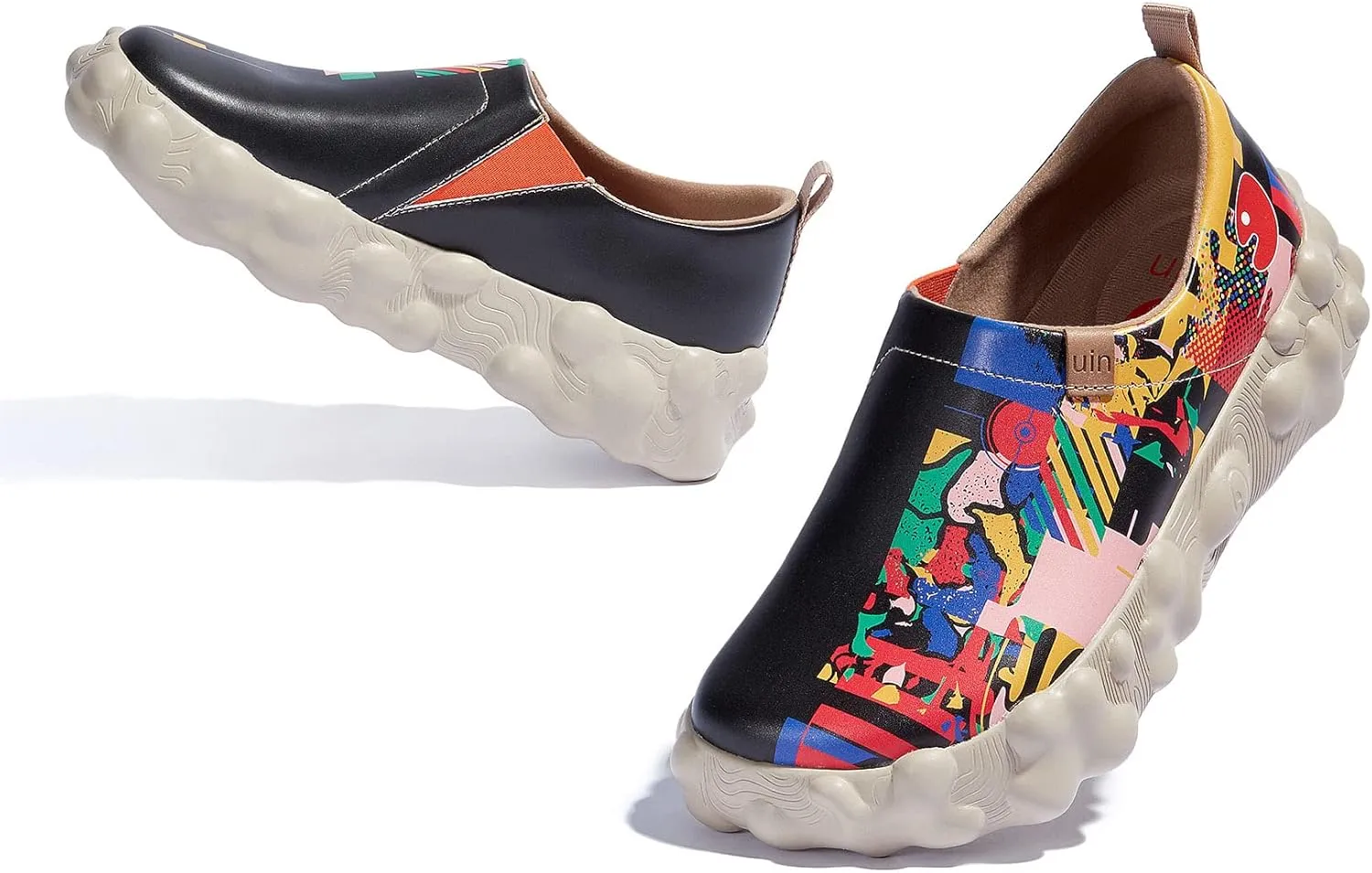 UIN Women's Fashion Sneakers Slip On Walking Art Travel Shoes Toledo Ⅵ Rainbow Crush 2