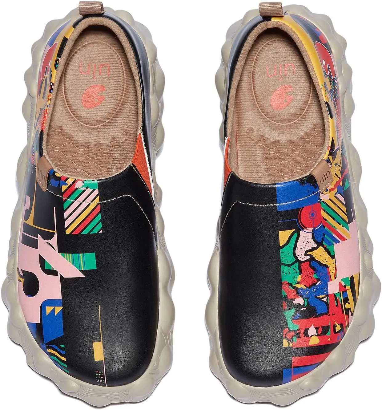 UIN Women's Fashion Sneakers Slip On Walking Art Travel Shoes Toledo Ⅵ Rainbow Crush 2