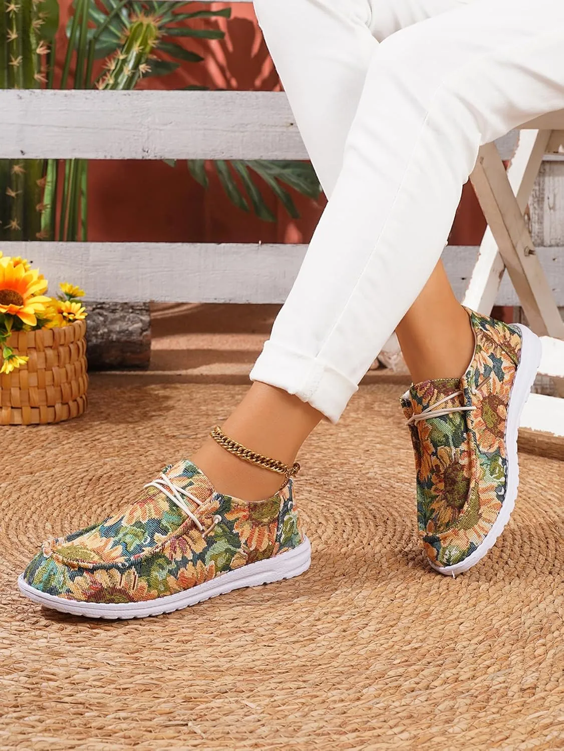 Unisex Versatile Pattern Print Canvas Loafers Elastic Strips Closure Slip-on Sneakers Comfort Walk Boat Shoes Lightweight Breathable Sports Shoes for Women/Men Adult/Big-Kid, Couple Shoes, Multicolor