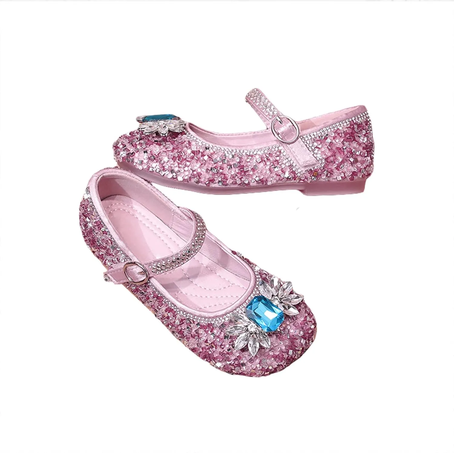 Unybwonn Sparkle Shoes Ballet Flats for Girls Leather Princess Party Girls Shoes Soft and Wear-Resistant for Wedding Flower Girl