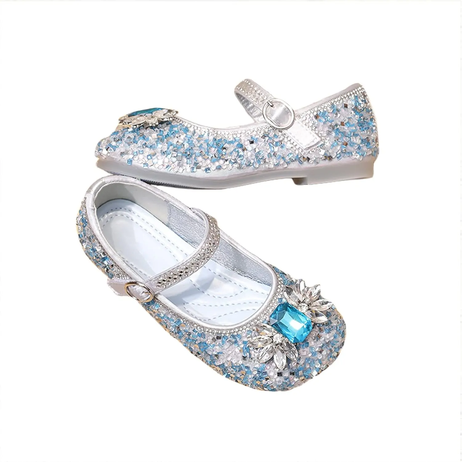 Unybwonn Sparkle Shoes Ballet Flats for Girls Leather Princess Party Girls Shoes Soft and Wear-Resistant for Wedding Flower Girl
