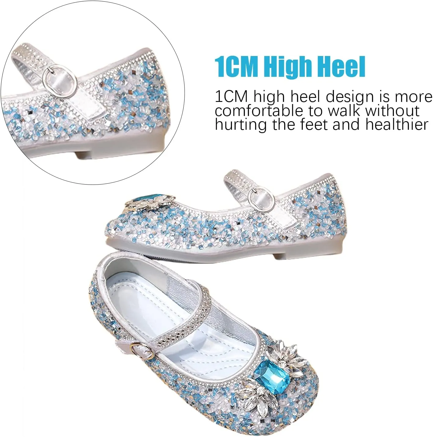 Unybwonn Sparkle Shoes Ballet Flats for Girls Leather Princess Party Girls Shoes Soft and Wear-Resistant for Wedding Flower Girl