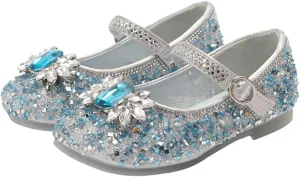 Unybwonn Sparkle Shoes Ballet Flats for Girls Leather Princess Party Girls Shoes Soft and Wear-Resistant for Wedding Flower Girl