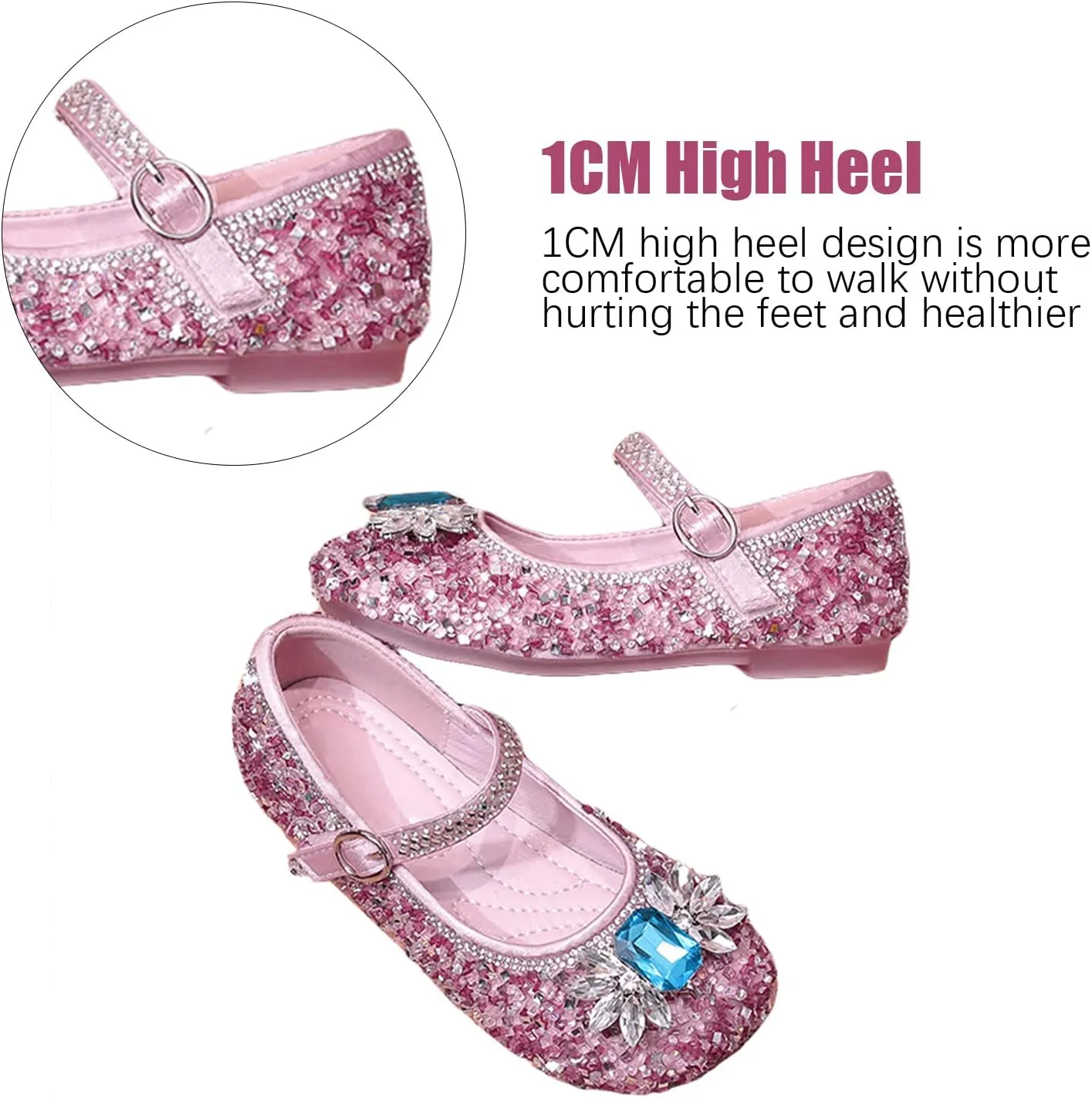 Unybwonn Sparkle Shoes Ballet Flats for Girls Leather Princess Party Girls Shoes Soft and Wear-Resistant for Wedding Flower Girl