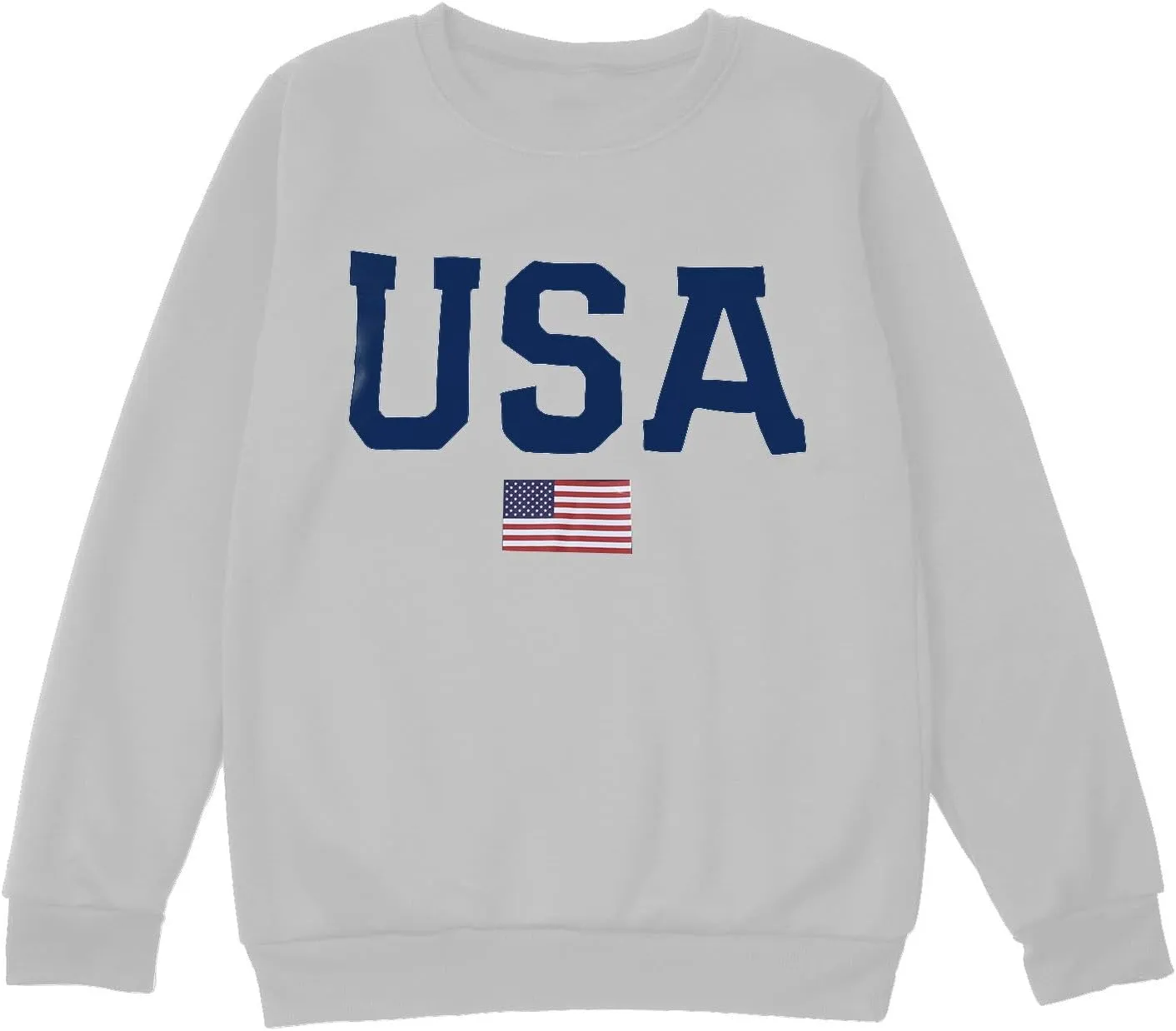 USA Sweatshirt for Women American Flag Shirt Patriotic TShirt Stars Stripes Long Sleeve Pullover Crew Neck Tee Tops