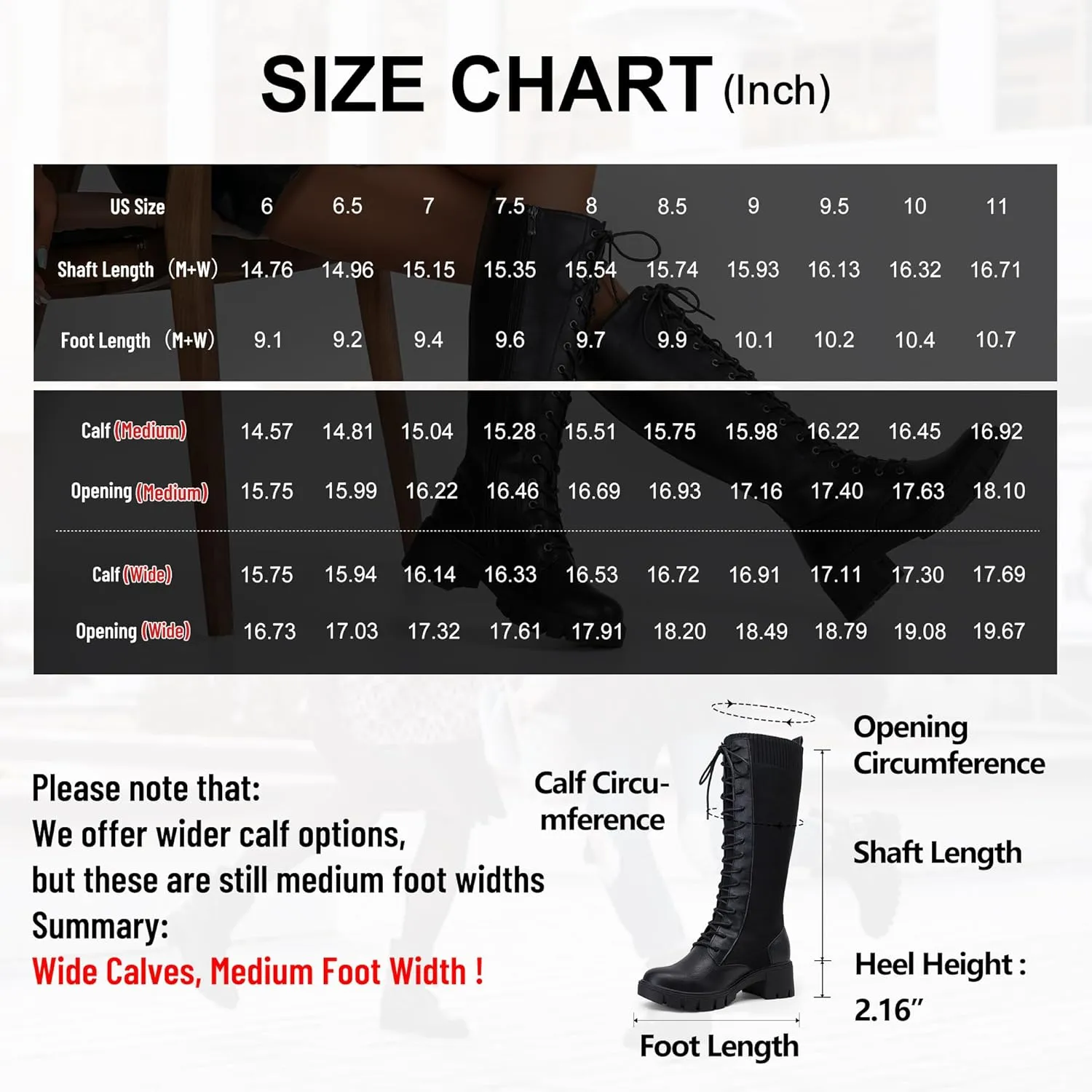Vepose Women's 953 Lace Platform Combat Knee High Boots with Comfort Chunky Heel