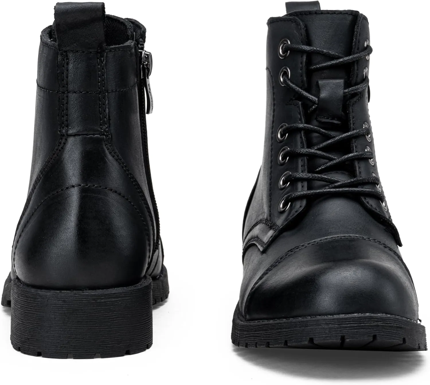 Vepose Women's Ankle Boots Lace up, Flat Fashion Combat Booties Low Heel