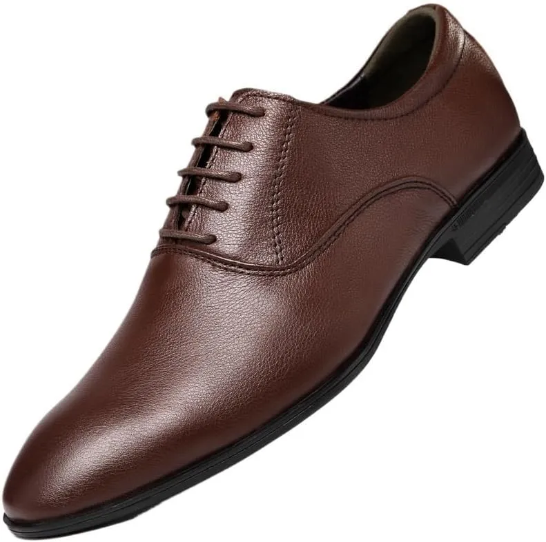 Versatile Men Dress Shoes, Gentlemen British Style Leather Wedding Shoes, Men Pointed Toe Formal Oxfords Shoes, Black Lace-up Loafers