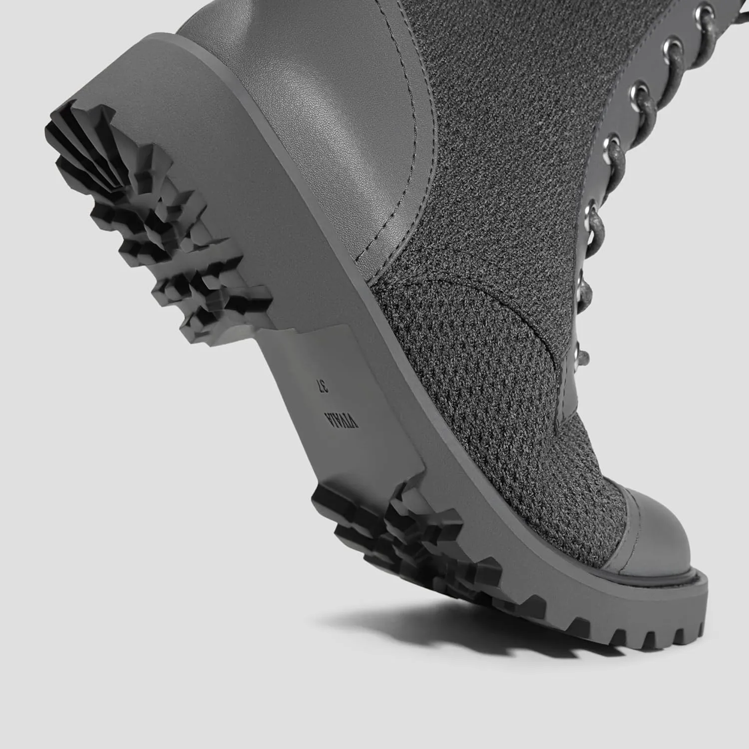 VIVAIA Florence Women's Round-Toe Lug Sole Lace-Up Ankle Boots Water Repellent Booties