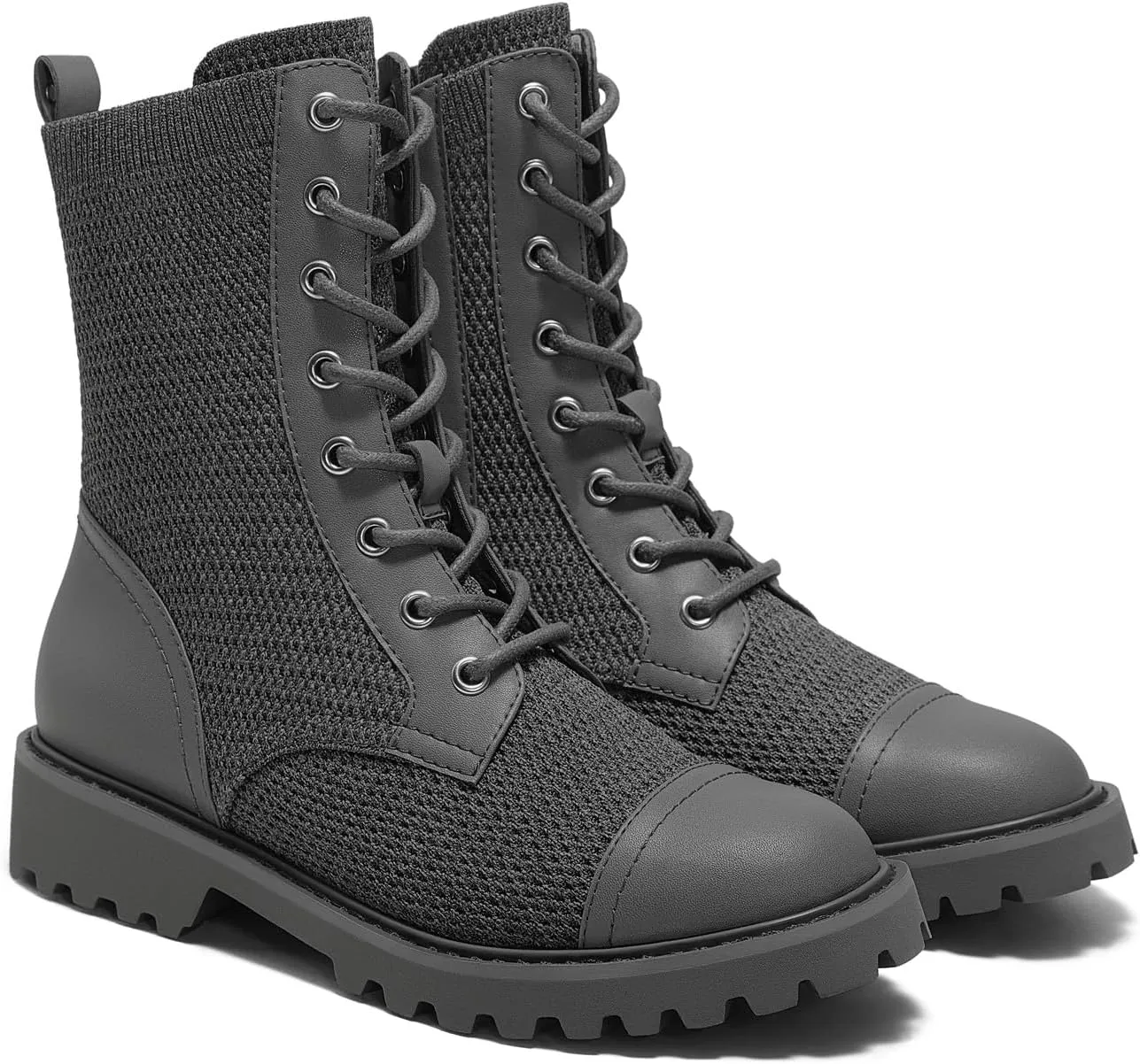 VIVAIA Florence Women's Round-Toe Lug Sole Lace-Up Ankle Boots Water Repellent Booties