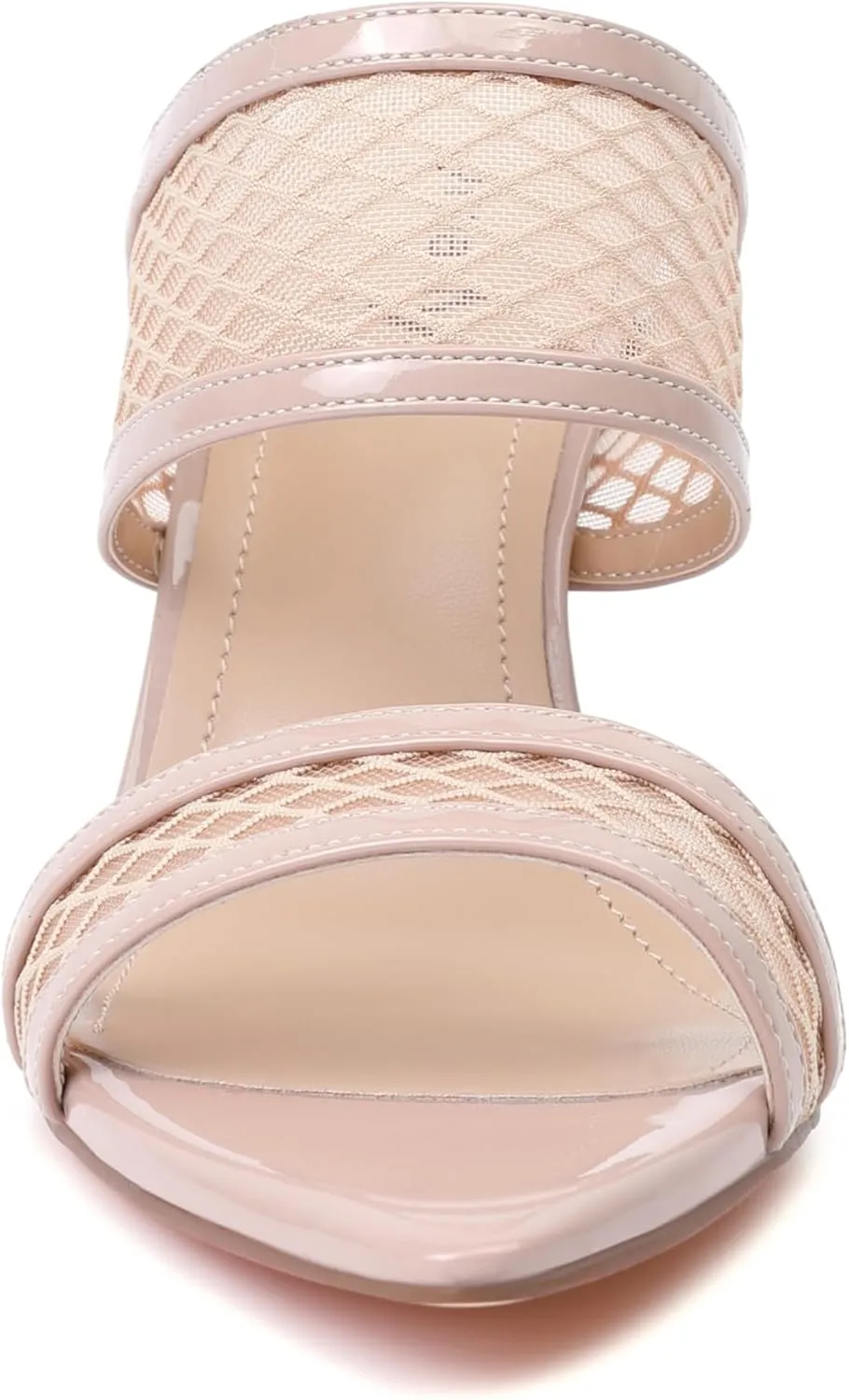 vivianly Clear Pointed Toe Heels Sandals Transparent Strap Stiletto High Heels Slip on Mules for Women