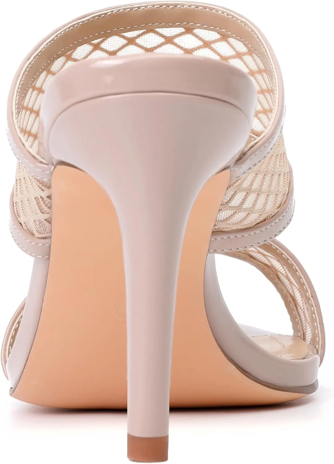 vivianly Clear Pointed Toe Heels Sandals Transparent Strap Stiletto High Heels Slip on Mules for Women