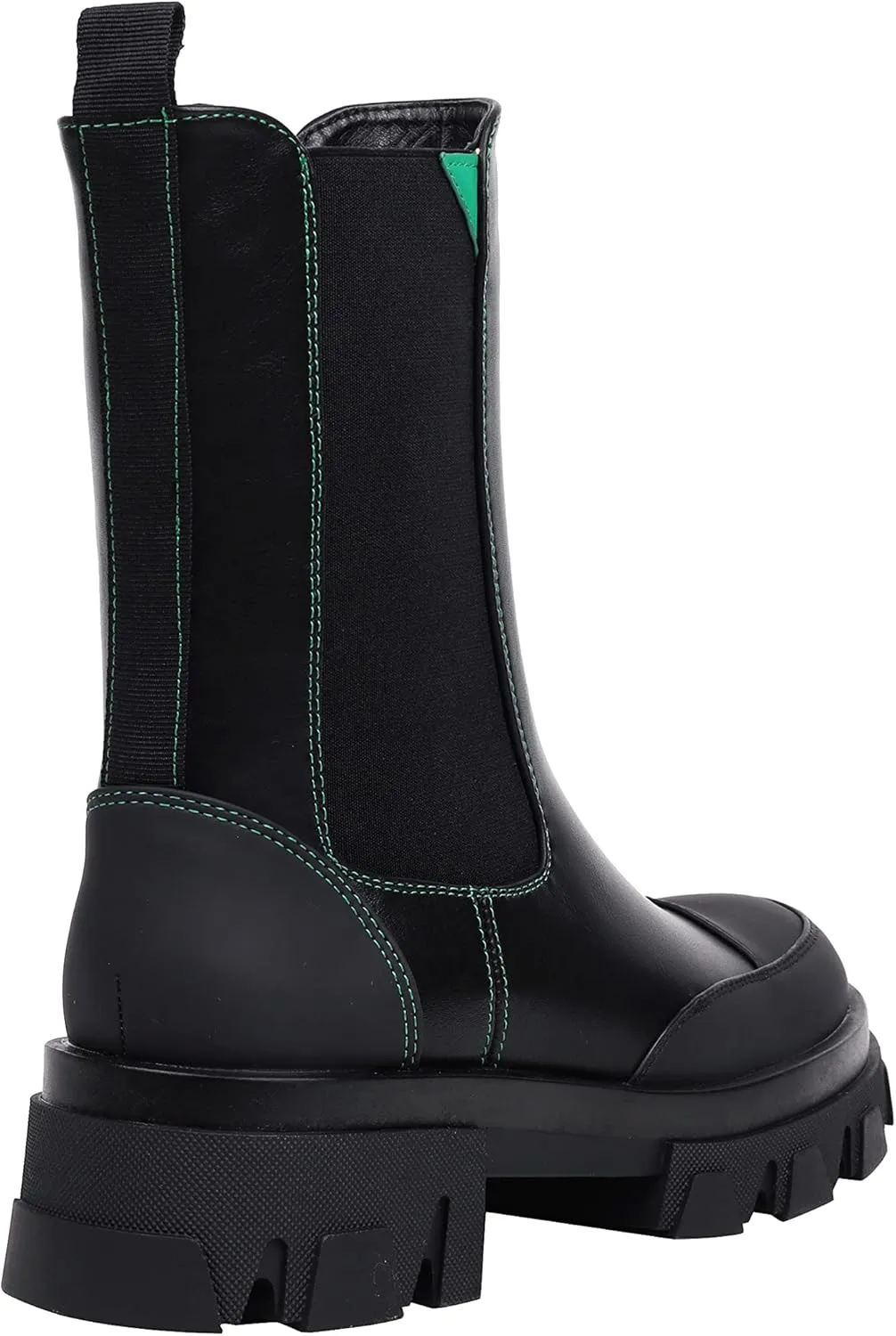 vivianly Women's Platform Chelsea Boot Round Toe Ankle Booties Chunky Heeled Boots