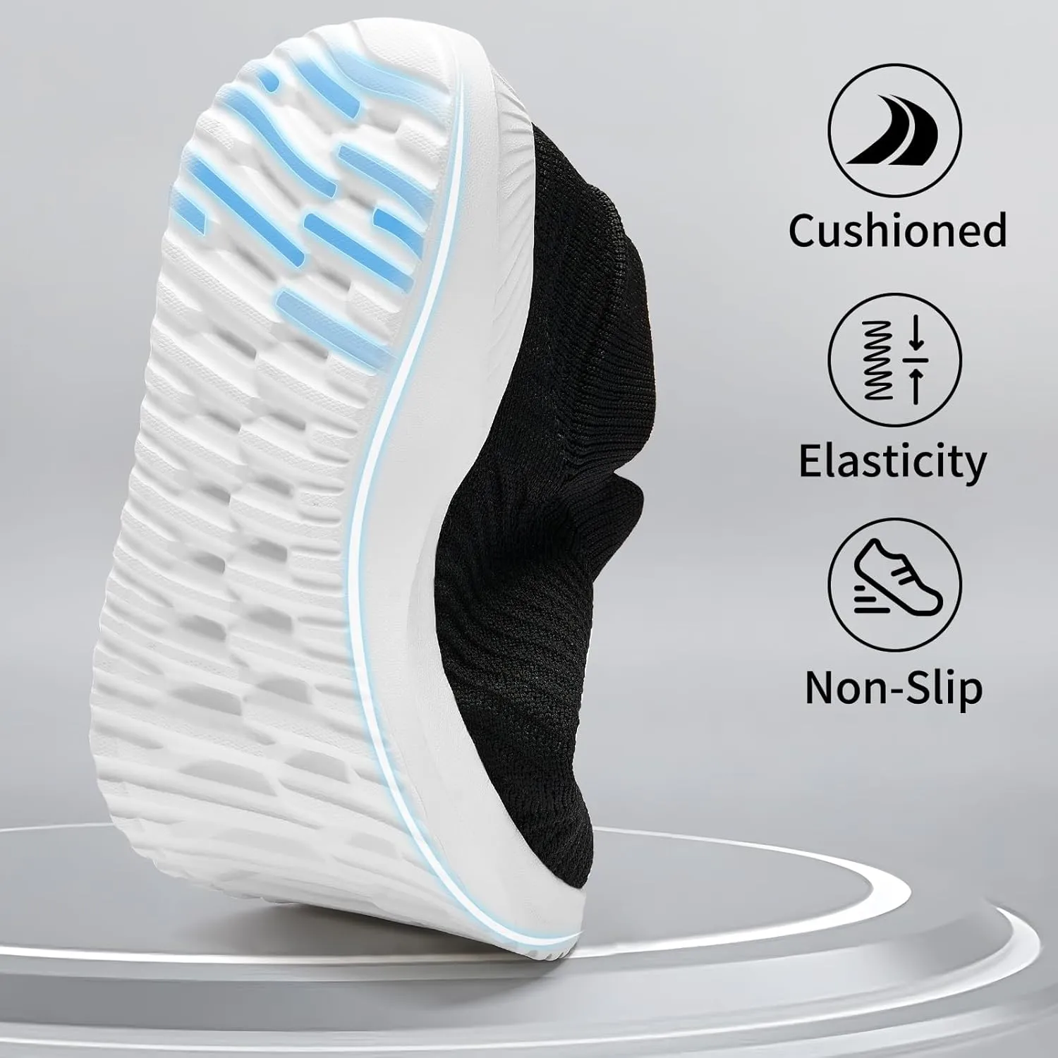Walking Shoes Womens Slip on Sneakers with Memory Foam Casual Comfortable Non Slip Work Shoes Arch Support Loafers