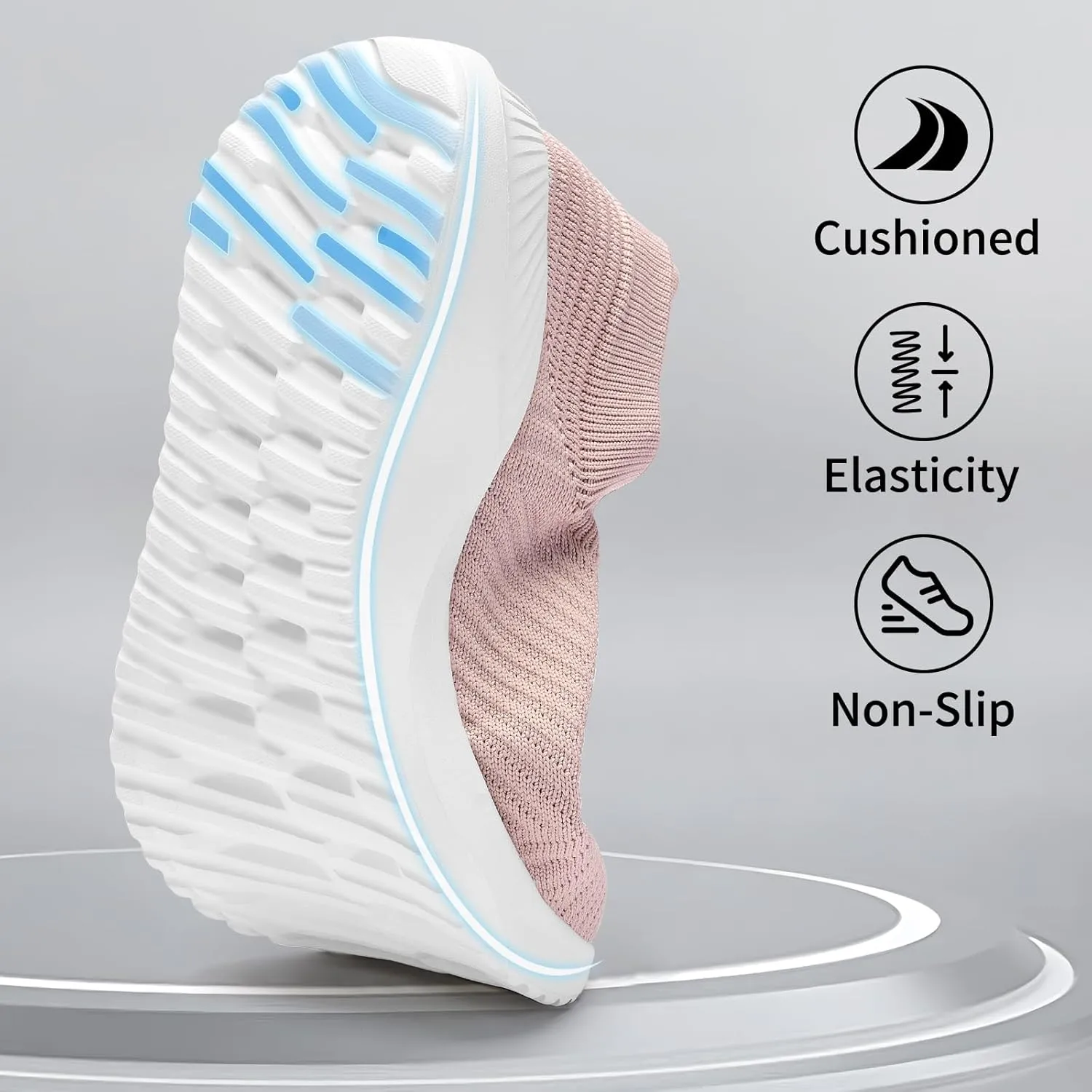 Walking Shoes Womens Slip on Sneakers with Memory Foam Casual Comfortable Non Slip Work Shoes Arch Support Loafers