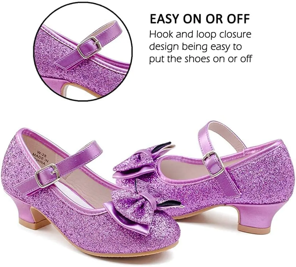 Walofou Flower Girls Wedding Party Heel Princess Shoes Flats for Kid Toddler