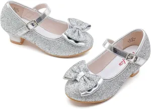 Walofou Flower Girls Wedding Party Heel Princess Shoes Flats for Kid Toddler