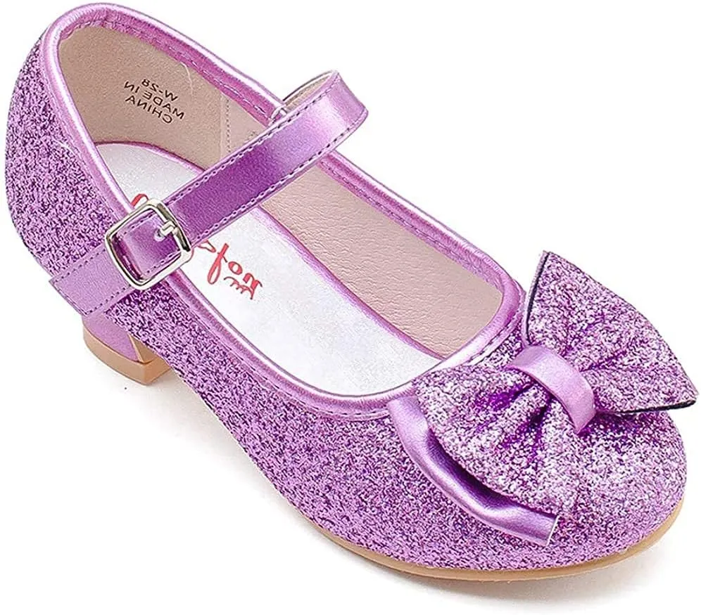 Walofou Flower Girls Wedding Party Heel Princess Shoes Flats for Kid Toddler